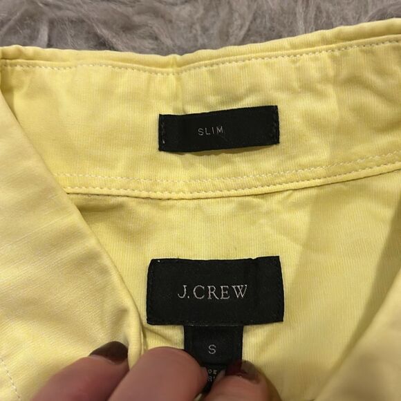 Jcrew men’s light yellow‎ cottonn long sleevee button front shirt size small - Picture 2 of 4